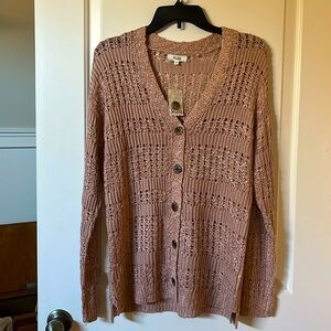 Cardigan sweater v neck blush color NWT
